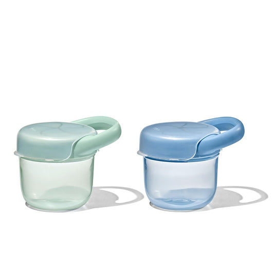 OXO Tot Snack Cup with Lid – 2 Pack, Opal and Blossom