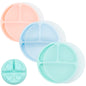 WeeSprout Suction Plates with Lids for Babies & Toddlers - 100% Silicone, Dinnerware Stays Put, Divided Design for Picky Eaters, Microwave & Dishwasher Friendly, 3 Pack
