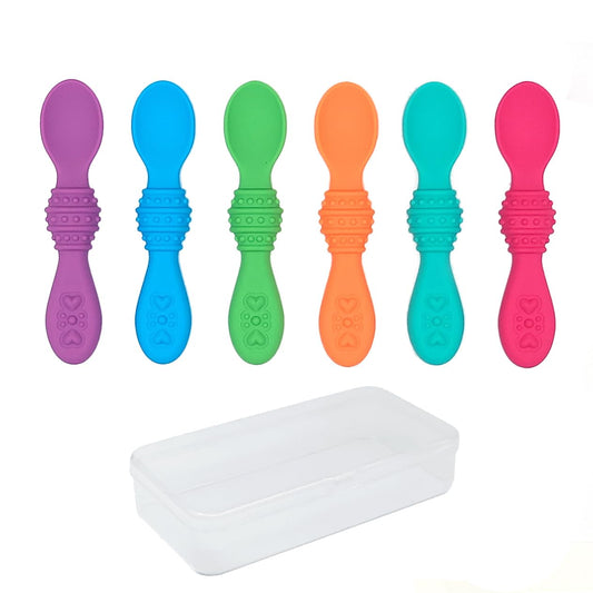 Elk and Friends Silicone Baby Spoons | First Stage Infant Toddler Spoon | Baby Led Weaning Stage | Dishwasher Safe