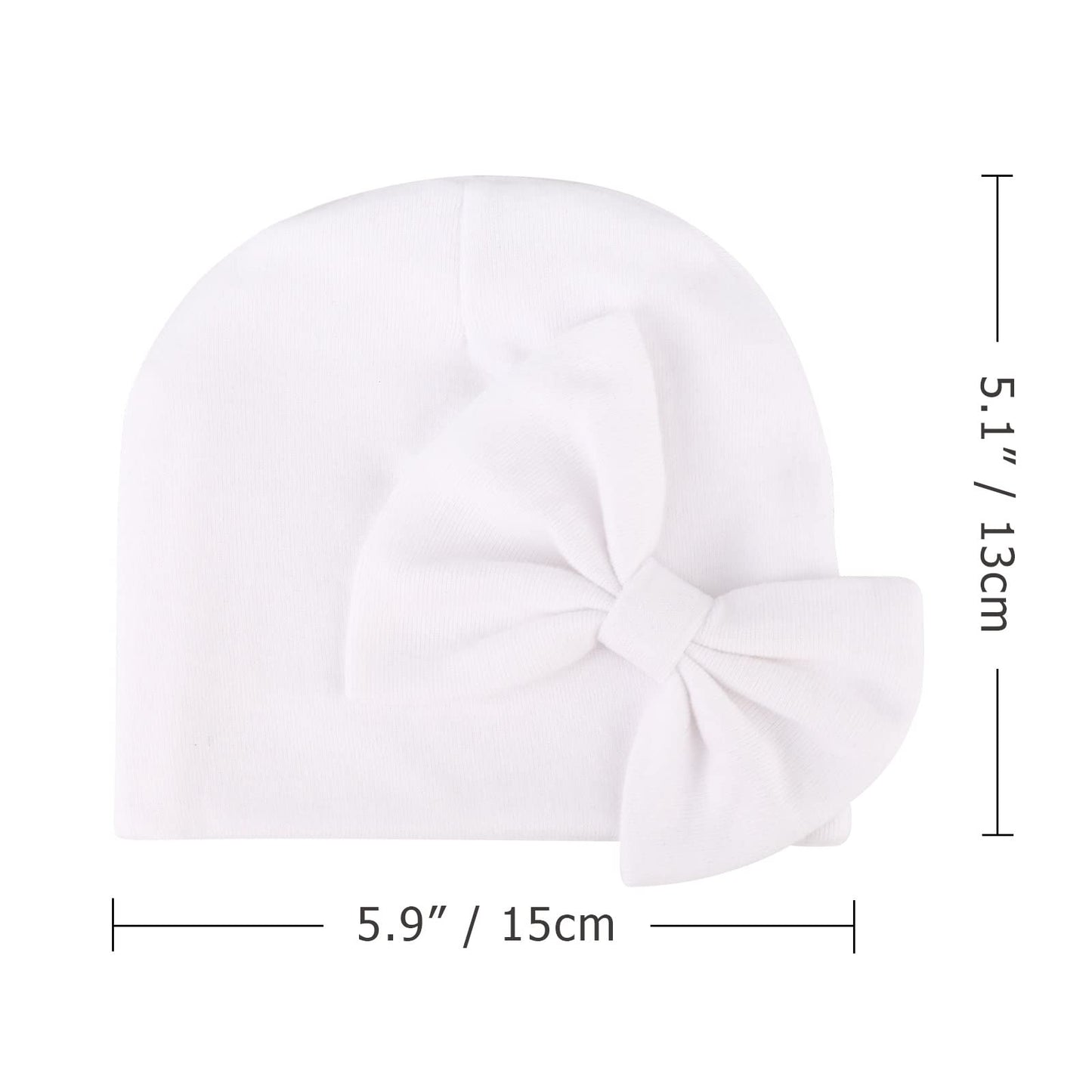 BQUBO Newborn Baby Girls Hats Mittens Set Hospital Hat Beanie Infant Bow Hats Baby Cotton Gloves for 0-6 Months