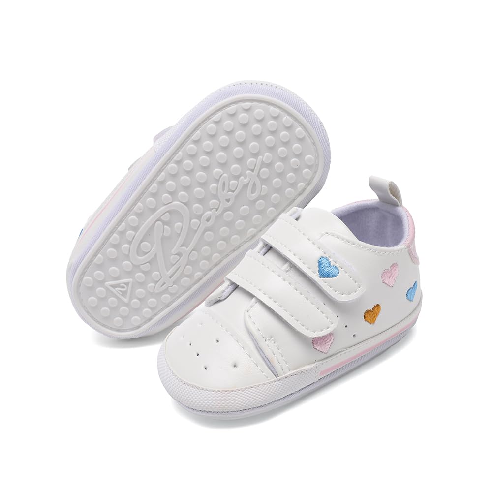 Clowora Baby Boys Girls Shoes Non-Slip Rubber Sole Sneakers Infant First Walking Toddler Crib Shoes Newborn Loafers Flats.