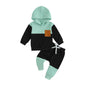 Infant Baby Boy Fall Winter Clothes Outfits Hooded Long Sweatshirt Pants Set Toddler Clothes 6 12 18 24 Months 2T