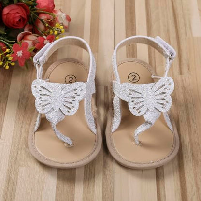 Baby Girls Butterfly Sandals Infant First Walking Slipper Shoes Soft Soles Non-Slip Summer Princess Shoes 0-18M
