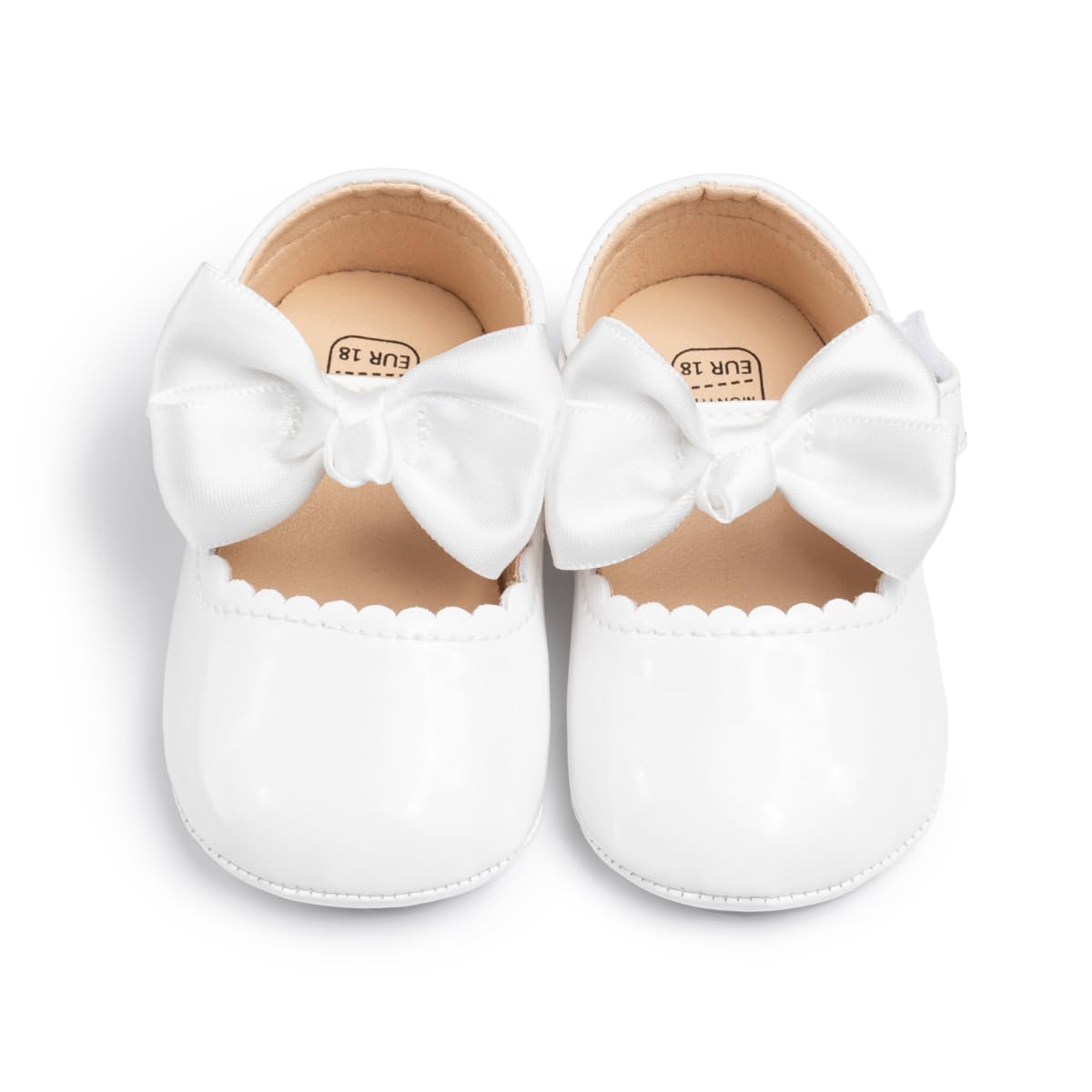 HsdsBebe Infant Baby Girls Mary Jane Flats Bow Non-Slip Soft Sole Princess Toddler First Walkers Sneaker Wedding Dress Shoes