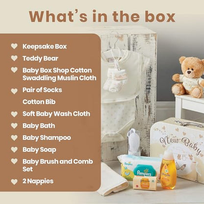 Baby Box Shop Baby Shower Gifts for Girl, Newborn Essentials in a Pink Baby Girl Hamper for New Born