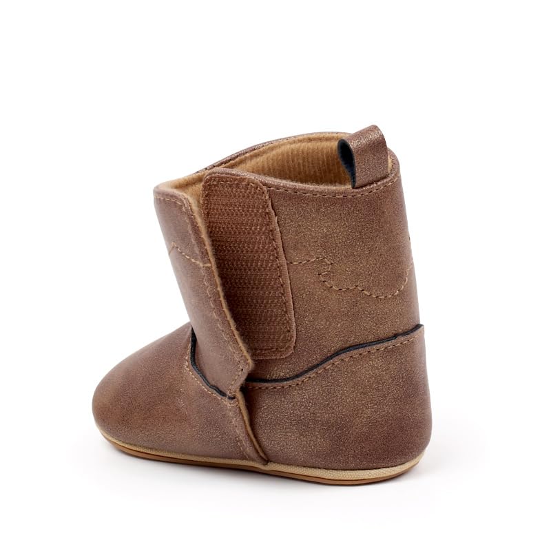 Kuner Baby Cowboy Boots Western Boots Toddler Cowboy Bootie Soft Sole Non-Slip Crib Shoes for Infant Boys Girls0-18 Months