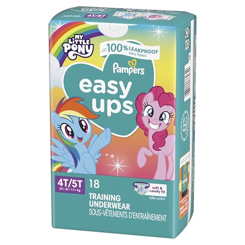 Pampers Training Pants - Easy Ups Girls & Boys - Size 5T-6T, 84 Count, Easy Pull Up & Down Design, My Little Pony Potty Underwear (Packaging May Vary)