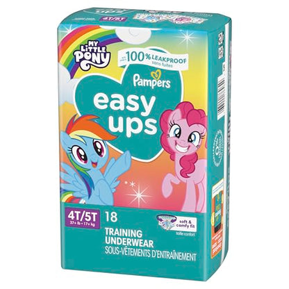 Pampers Training Pants - Easy Ups Girls & Boys - Size 5T-6T, 84 Count, Easy Pull Up & Down Design, My Little Pony Potty Underwear (Packaging May Vary)