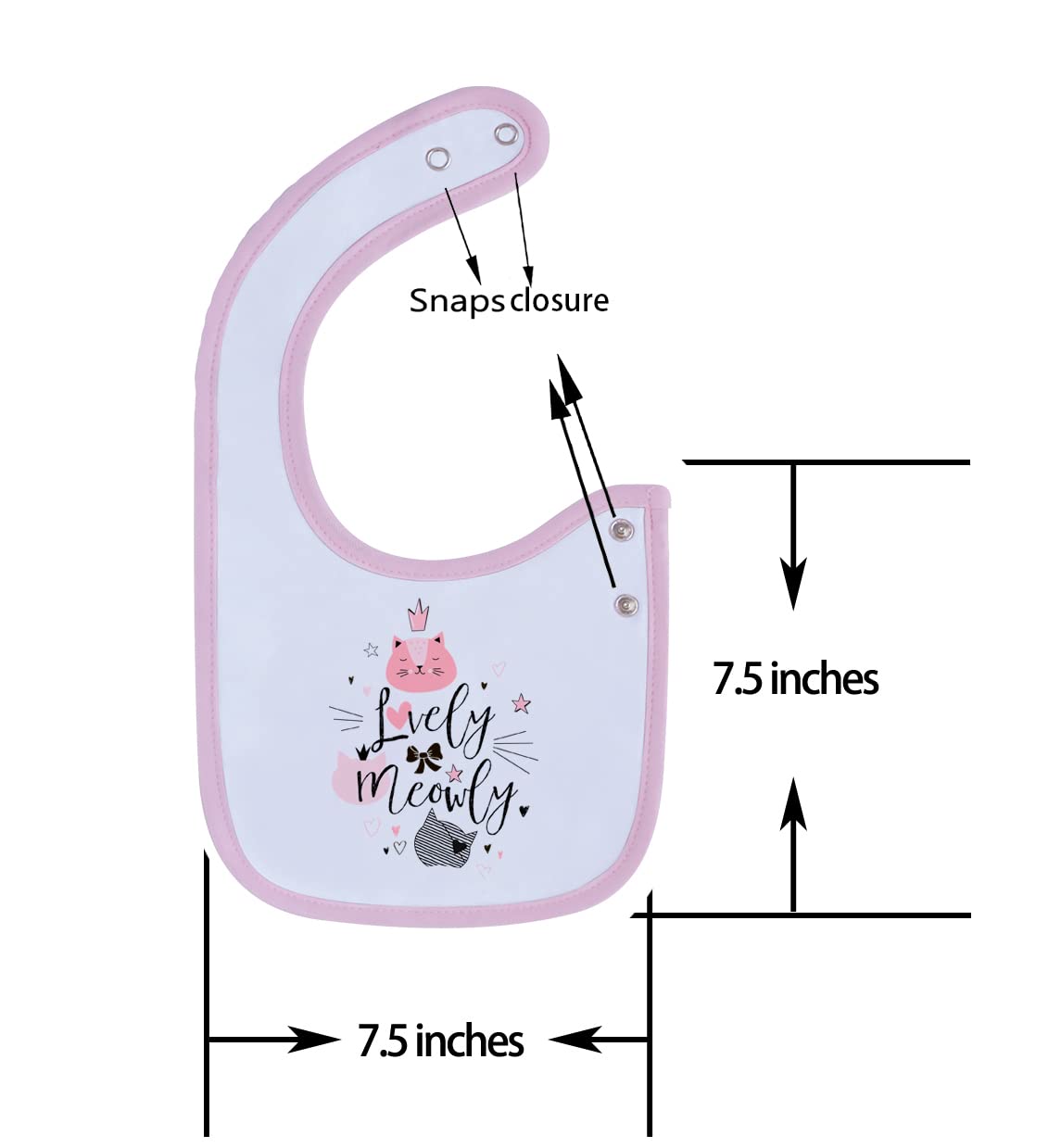 Maiwa 6 Pack Waterproof Cotton Baby Bibs for Girls Boys for Drooling Eating with Snaps