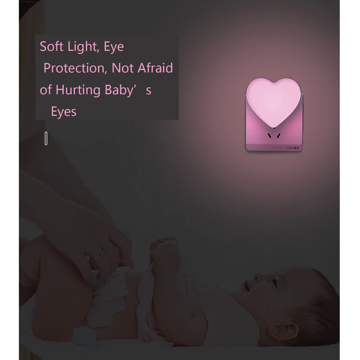 Cute Night Lights, Heart Shape Nursery Nightlight with Light Sensors, Auto Dusk to Dawn Sensor, Soft Warm White, Ideal Nightlight for Bedroom, Bathroom, Hallway, Kitchen (Blue)