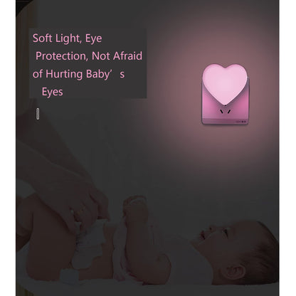 Cute Night Lights, Heart Shape Nursery Nightlight with Light Sensors, Auto Dusk to Dawn Sensor, Soft Warm White, Ideal Nightlight for Bedroom, Bathroom, Hallway, Kitchen (Blue)