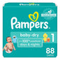 Pampers Diapers - Baby Dry - Size 1, 44 Count, Absorbent Disposable Infant Diaper (Packaging May Vary)