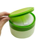 1Pcs Baby After-Bath Puff Box Body Talcum Powder Box Case Container Dispenser with Sifter and Powder Puff for Travel and Home Use(Green)
