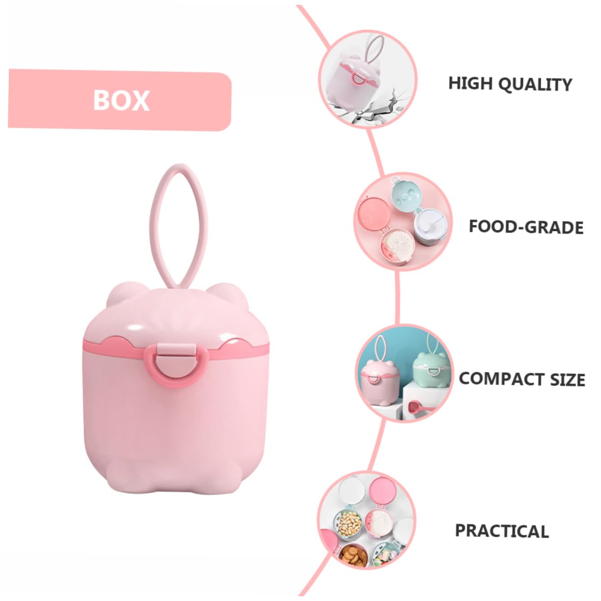 3pcs Portable Storage Tank Formula Holder Rice Flour Grid Seal Container Baby Clothes Complementary Food Container for Formula Milk Powder Formula Dispenser Packing Box