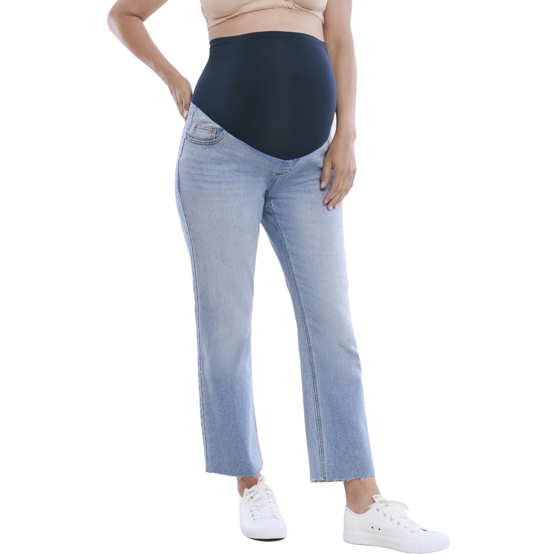 Motherhood Maternity Women's Secret Fit Over The Belly Slim Straight Leg Pregnancy Jeans