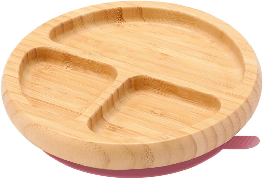 Bamboo Suction Plates for Babies and Bamboo Plates For Kids Baby Feeding and Weaning (Green)