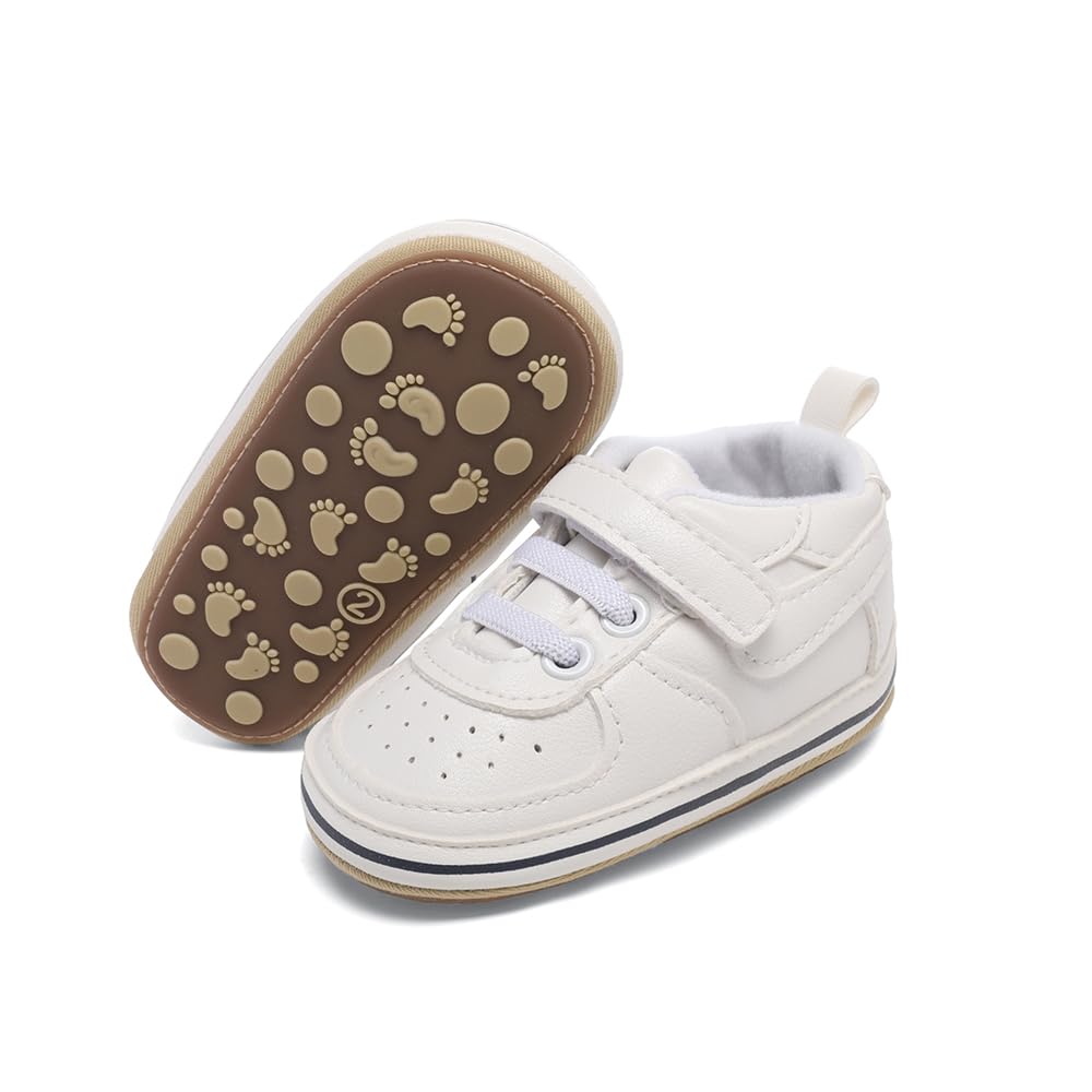Clowora Unsex Baby Shoes Boys Girls Infant Sneakers Non-Slip Soft Rubber Sole Toddler Crib First Walker Lightweight Shoes