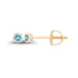14K Gold Plated 925 Sterling Silver Hypoallergenic 3mm Round Genuine Birthstone Solitaire Screwback Stud Earrings