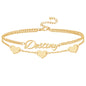 Custom Bracelet with Name 18K Gold Plated Personalized Name Ankle Bracelet Adjustable, Customized Beach Jewelry Gifts for Women Girlfriend