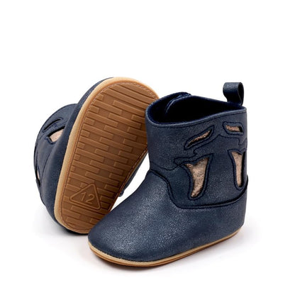 Kuner Baby Cowboy Boots Western Boots Toddler Cowboy Bootie Soft Sole Non-Slip Crib Shoes for Infant Boys Girls0-18 Months