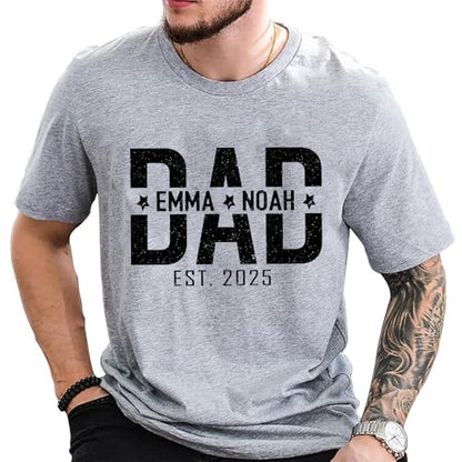 Custom Dad Shirt with Kids Names, Personalized Grandpa T-Shirt, Fathers Day Shirts, New Dad Shirt, Gift for Grandpa