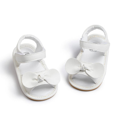 Meckior Baby Toddler Infant Girls PU Leather Soft Open Toe Summer Sandals Flower Princess Flat Shoes