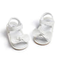 Meckior Baby Toddler Infant Girls PU Leather Soft Open Toe Summer Sandals Flower Princess Flat Shoes