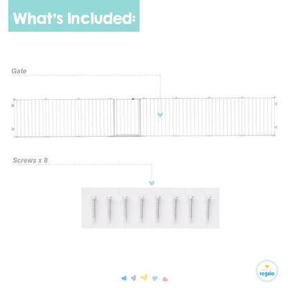 Regalo 192-Inch Super Wide Adjustable Baby Gate and Play Yard, Black, 4-in-1, Bonus Kit, Includes 4 Count (Pack of 1) of Wall Mounts