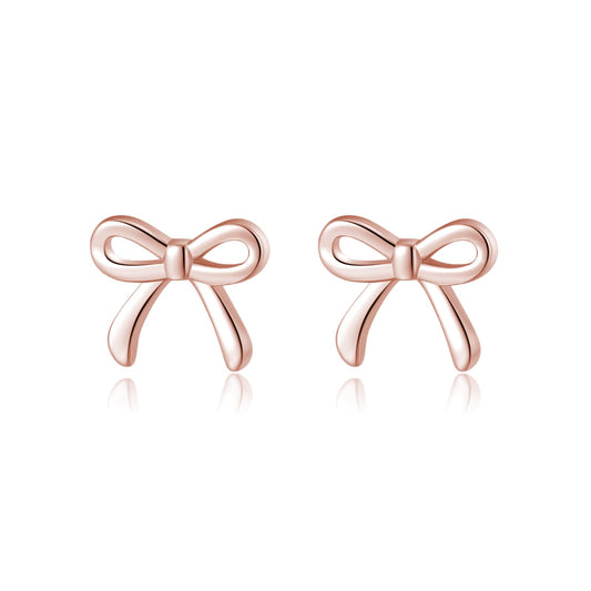 SLUYNZ Solid 925 Sterling Silver Tiny Bow Earrings Stud for Women Teens Small Bowknot post Stud Earrings
