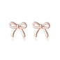 SLUYNZ Solid 925 Sterling Silver Tiny Bow Earrings Stud for Women Teens Small Bowknot post Stud Earrings
