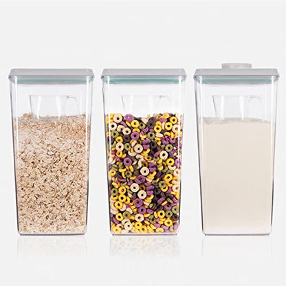 Ankou Formula Container - 1700ml Airtight Formula Dispenser One Button Handy Milk Powder Container BPA-Free Storage Containers with Scoop and Scraper Transparent 730g