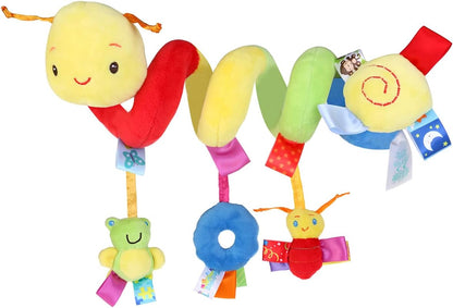 Uonlytech Crib Hanging Rattles Toys, Toy Hanging Rattles Spiral Stroller Crib Cot Toy Spiral Toy Pram Hanging for Babies Boys and Girls