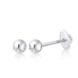 MASSETE Gold Ball Stud Earrings for Women and Girls Screwback | 10k, 14k, 18k | White Yellow or Rose Gold | 3mm 4mm 5mm | Nickel Free