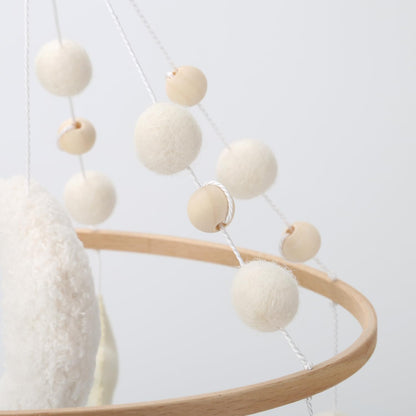 Rainbow Mobile for Crib - A Gender Neutral Boho Mobile for Crib with Gold Stars and Clouds
