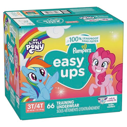 Pampers Training Pants - Easy Ups Girls & Boys - Size 5T-6T, 84 Count, Easy Pull Up & Down Design, My Little Pony Potty Underwear (Packaging May Vary)