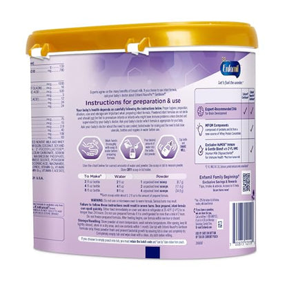 Enfamil NeuroPro Gentlease Baby Formula, Brain Building DHA, HuMO6 Immune Blend, Designed to Reduce Fussiness, Crying, Gas & Spit-up in 24 Hrs, has Prebiotics to Promote Softer Stools, Reusable Tub, 19.5 Oz