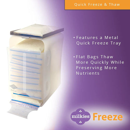 Fairhaven Health Milkies Freeze Organizer for Breast Milk Storage Bags Freezer | Breastmilk Storage Container Storing System for Freezing Breastmilk | Use with Standard Milk Bags