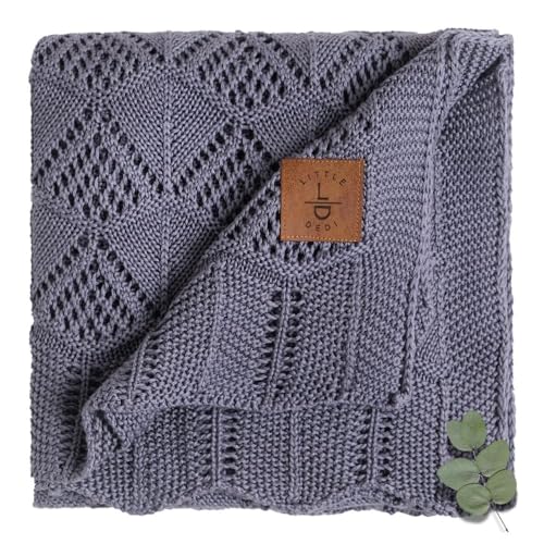 Hypoallergenic Baby Blanket - 30x40 Inches White, Oeko-TEX® Certified, Thermal-Regulating, Neutral Silky Soft Knit for Girls & Boys - Swaddle, Toddler, or Receiving Blanket