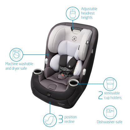 Maxi-Cosi Pria All-in-One Convertible Car Seat, Rear Facing Car Seat for Infants from 4-40 lbs, Forward Facing Car Seat up to 100 lbs in Booster Seat Mode, Rose Pink Sweater