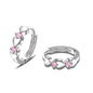 CiNily 14K White Gold Plated Small Hoop Earrings for Women Girls Heart Cubic Zirconia Hypoallergenic Earrings