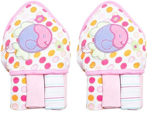 Spasilk Baby Bath Hooded Terry Towel with 3 Washcloths, Baby Bath Essentials, One Size, Blue Whale