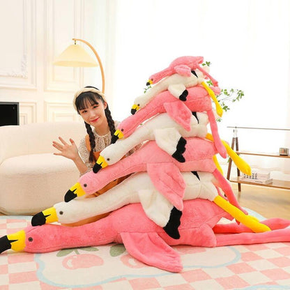 62" Flamingo Stuffed Animal Plush Pillow Giant Stuffed Animal Plush Doll Pink Flamingo Plush Toys for Kids Birthday Christmas Decoration Gifts（Pink）
