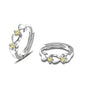 CiNily 14K White Gold Plated Small Hoop Earrings for Women Girls Heart Cubic Zirconia Hypoallergenic Earrings