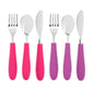 Elk and Friends Kids Silverware with Silicone Handle | Childrens Safe Flatware | Kids Utensils | Spoon + Fork + Knife set | 4 years+ | 6 Pieces