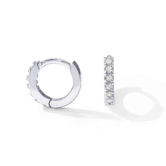 PAVOI 14K Gold Plated Sterling Silver Posts Cubic Zirconia Mini Huggie Earrings for Women | Tiny Cartilage Helix Huggie Hoop Earrings