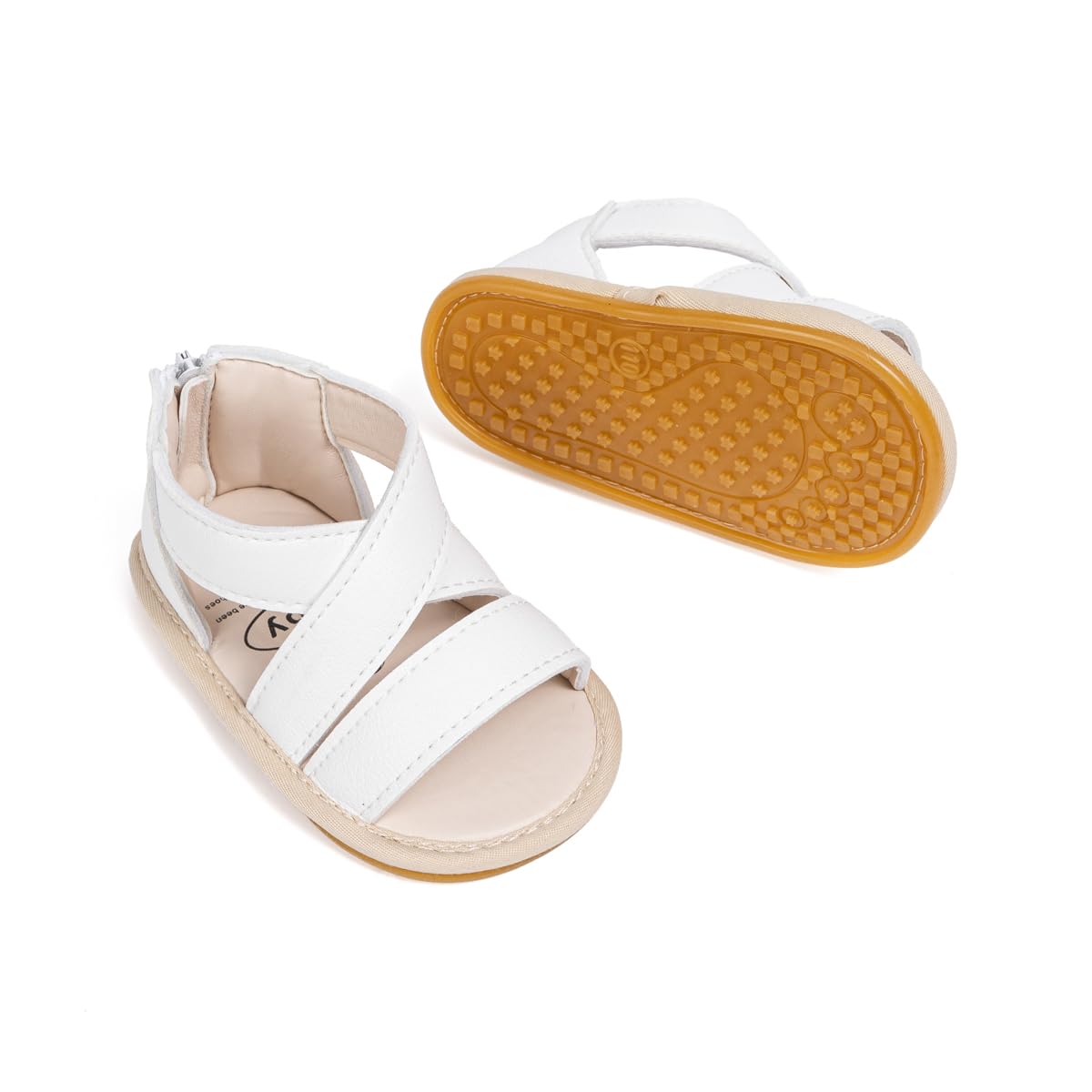 Meckior Baby Toddler Infant Girls PU Leather Soft Open Toe Summer Sandals Flower Princess Flat Shoes