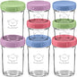 KeaBabies 4pk 8oz & 4pk 4oz Glass Baby Food Containers with Lids - Leak-Proof,Microwavable Small Glass Jars,Baby Purees & Toddler Snack Storage Containers,BPA-Free,Dishwasher & Freezer Safe(Musk Dusk)