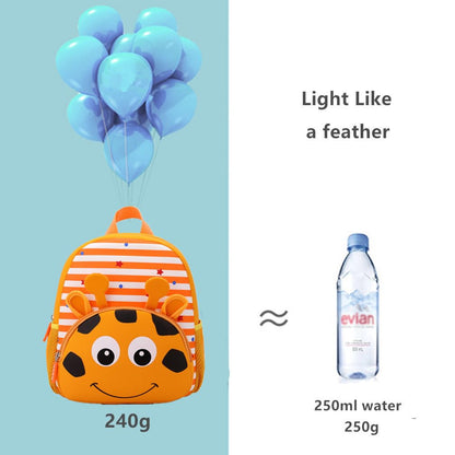 Toddler Backpack Neoprene Zoo Kids Casual Backpack Water Resistance Kindergarten Preschool Bags for Little Boys Girls (Giraffe)