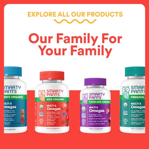 SmartyPants Kids Multivitamin Gummies: Omega 3 Fish Oil (EPA/DHA), Vitamin D3, C, Vitamin B12, B6, A, K & Zinc for Immune Support, Biotin, Gluten Free, Three Fruit Flavors, 120 Count (30 Day Supply)