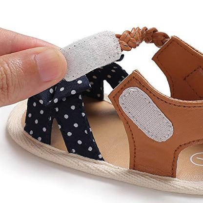 Baby Girl Sandals Summer Crib Shoes Bowknot Soft Sole Infant Girls Princess Dress Flats First Walker Shoes